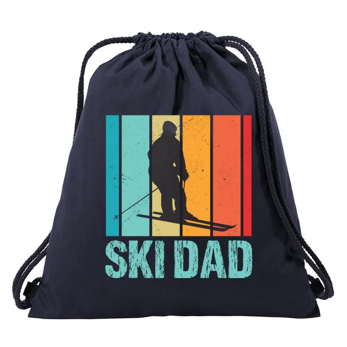 Ski Winter Skiing Ski Dad Gift Drawstring Bag