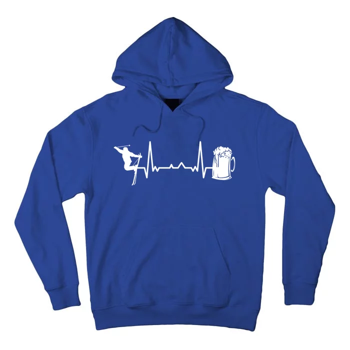 Skiing Winter Sports Great Gift Heartbeat Ekg Skier Ski Skiing Gift Tall Hoodie