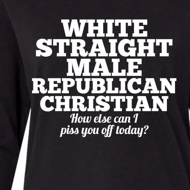 Sarcastic White Straight Male Republican Christian Womens Cotton Relaxed Long Sleeve T-Shirt