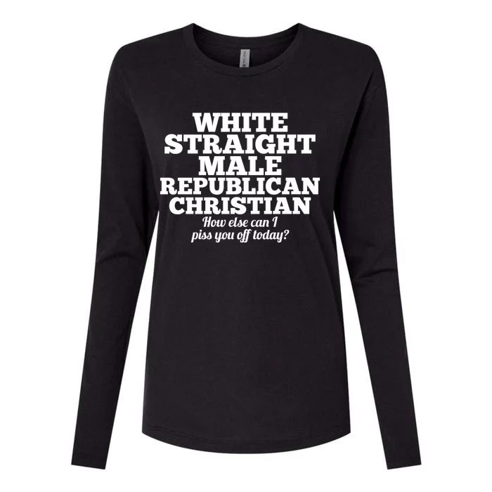 Sarcastic White Straight Male Republican Christian Womens Cotton Relaxed Long Sleeve T-Shirt