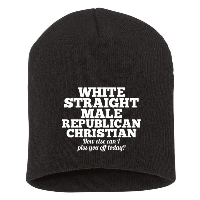 Sarcastic White Straight Male Republican Christian Short Acrylic Beanie