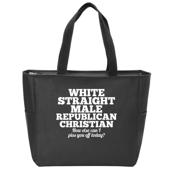 Sarcastic White Straight Male Republican Christian Zip Tote Bag