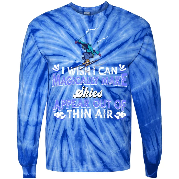 Skiing Winter Sports Great Gift Magical Skier Ski Mountains Skiing Gift Tie-Dye Long Sleeve Shirt