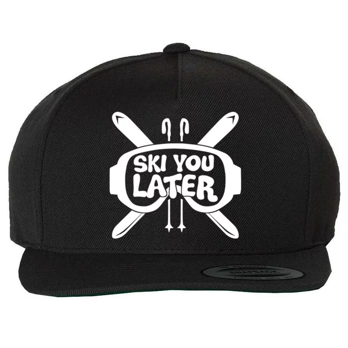 Skiing Winter Sports Meaningful Gift Skier Ski Mountains Skiing Cute Gift Wool Snapback Cap