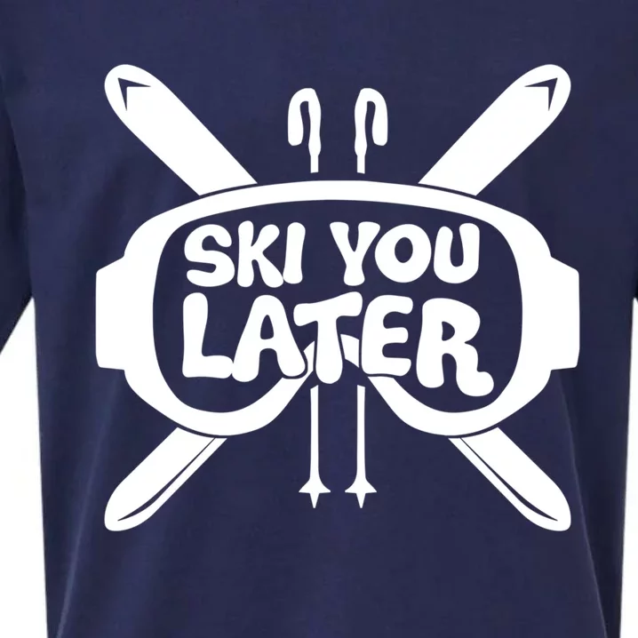 Skiing Winter Sports Meaningful Gift Skier Ski Mountains Skiing Cute Gift Sueded Cloud Jersey T-Shirt