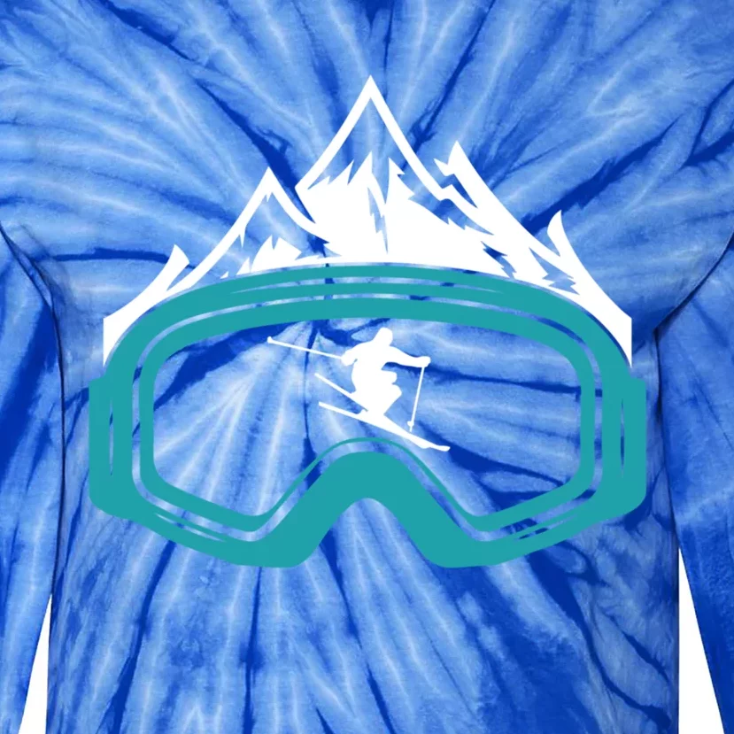 Skiing Winter Sports Gift Skier Ski Mountains Skiing Cute Gift Tie-Dye Long Sleeve Shirt