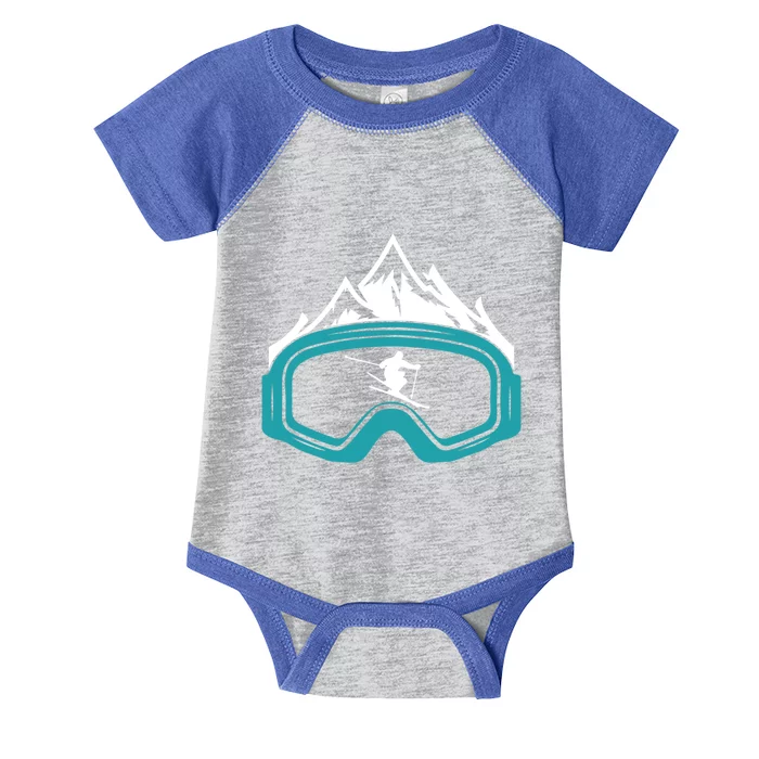 Skiing Winter Sports Gift Skier Ski Mountains Skiing Cute Gift Infant Baby Jersey Bodysuit