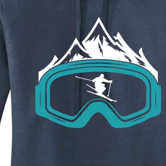 Skiing Winter Sports Gift Skier Ski Mountains Skiing Cute Gift Women's Pullover Hoodie