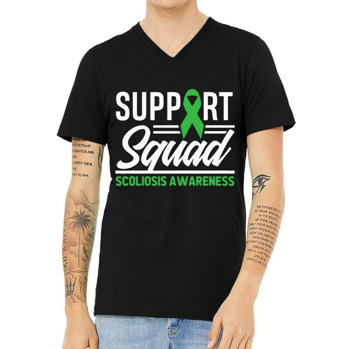 Scoliosis Warrior Support Squad Scoliosis Awareness V-Neck T-Shirt