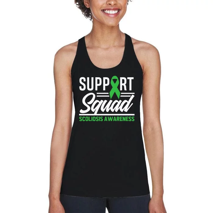 Scoliosis Warrior Support Squad Scoliosis Awareness Women's Racerback Tank