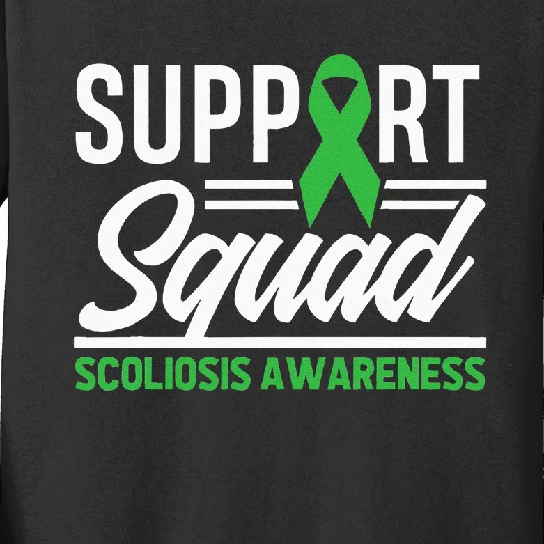 Scoliosis Warrior Support Squad Scoliosis Awareness Kids Long Sleeve Shirt