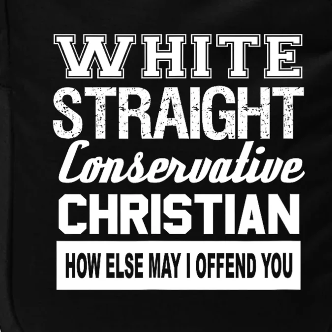 Sarcastic White Straight Conservative Christian Impact Tech Backpack