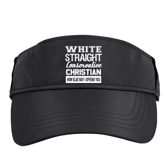 Sarcastic White Straight Conservative Christian Adult Drive Performance Visor