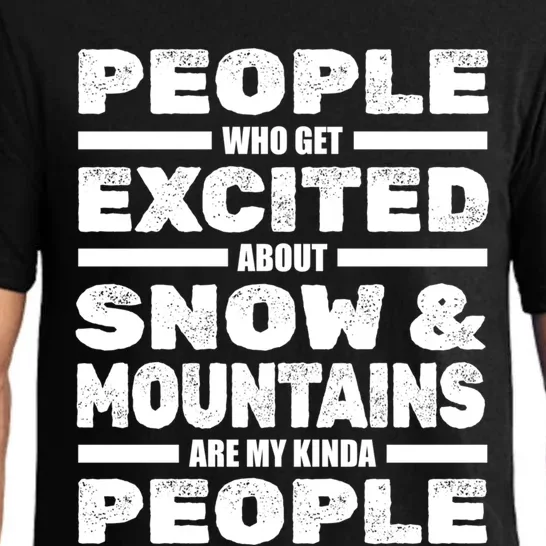 Skiing Winter Sports Gift Skier Ski Snow Mountains Skiing Funny Gift Pajama Set