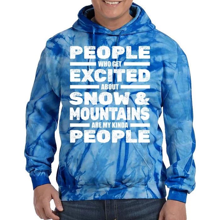 Skiing Winter Sports Gift Skier Ski Snow Mountains Skiing Funny Gift Tie Dye Hoodie