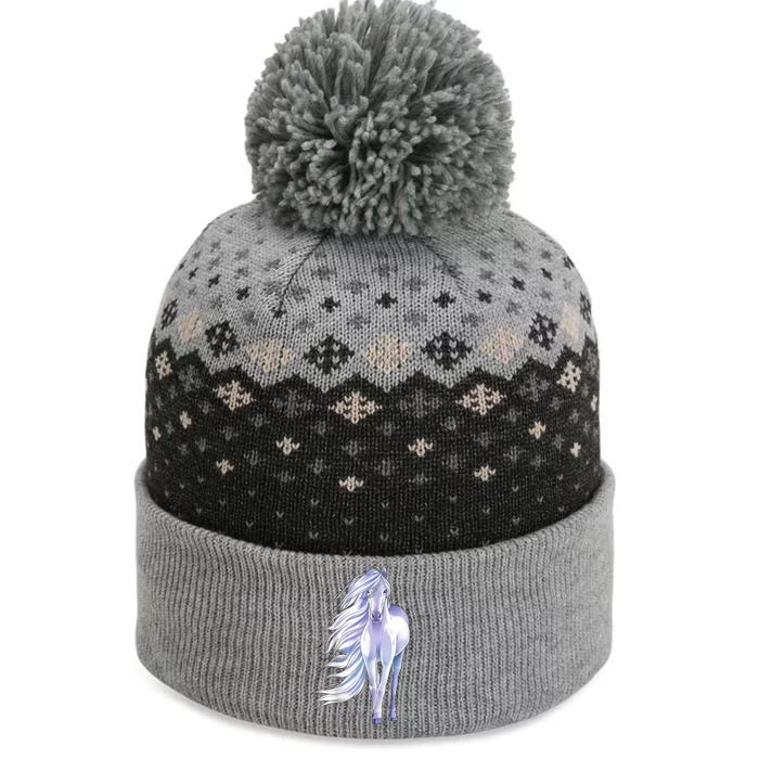 Silver White Stallion The Baniff Cuffed Pom Beanie