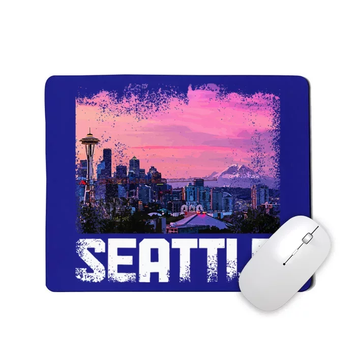 Seattle Washington Skyline Pnw Vintage Pride Mousepad