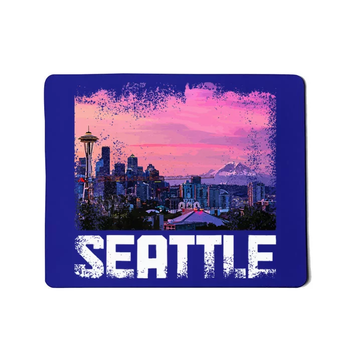 Seattle Washington Skyline Pnw Vintage Pride Mousepad