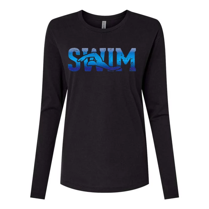 Swimmer Water Sport Swimming funny swim Womens Cotton Relaxed Long Sleeve T-Shirt