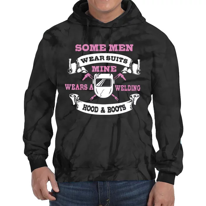 Some Wear Suits Mine Wear Welding Hoods Welder Tie Dye Hoodie