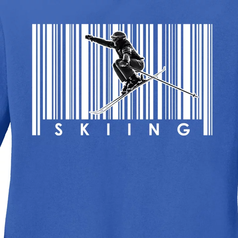 Skiing Winter Snow Sports Meaningful Gift Skier Skis Mountains Skiing Gift Ladies Long Sleeve Shirt