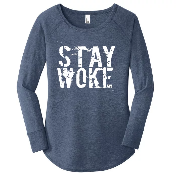 Stay Woke Women's Perfect Tri Tunic Long Sleeve Shirt