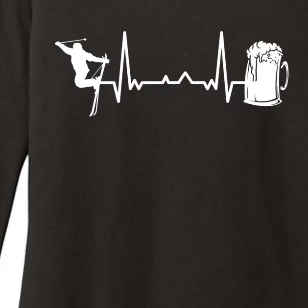 Skiing Winter Sports Gift Heartbeat Ekg Skier Ski Skiing Gift Womens CVC Long Sleeve Shirt