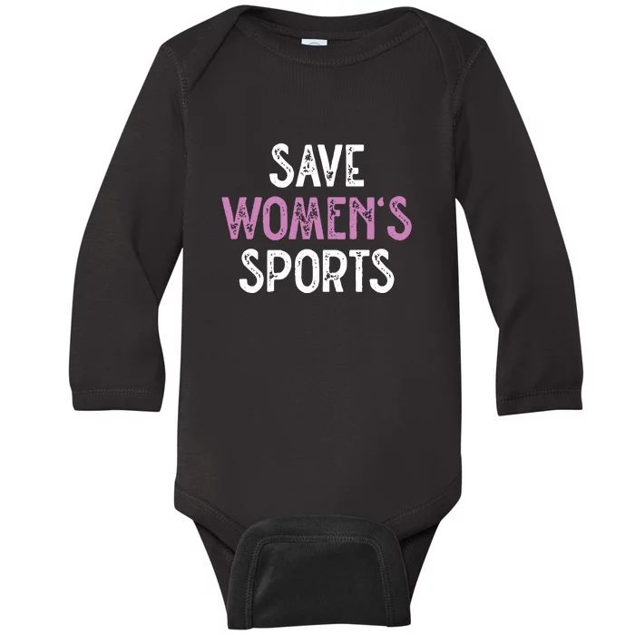 Save Womens Sports Support Riley Gaines Baby Long Sleeve Bodysuit