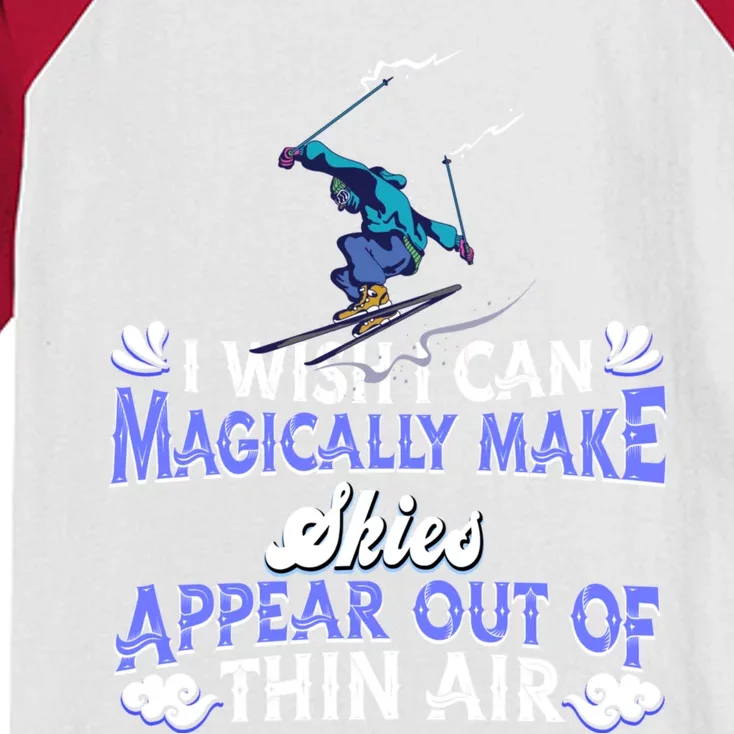 Skiing Winter Sports Gift Magical Skier Ski Mountains Skiing Gift Kids Colorblock Raglan Jersey