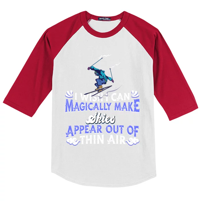 Skiing Winter Sports Gift Magical Skier Ski Mountains Skiing Gift Kids Colorblock Raglan Jersey