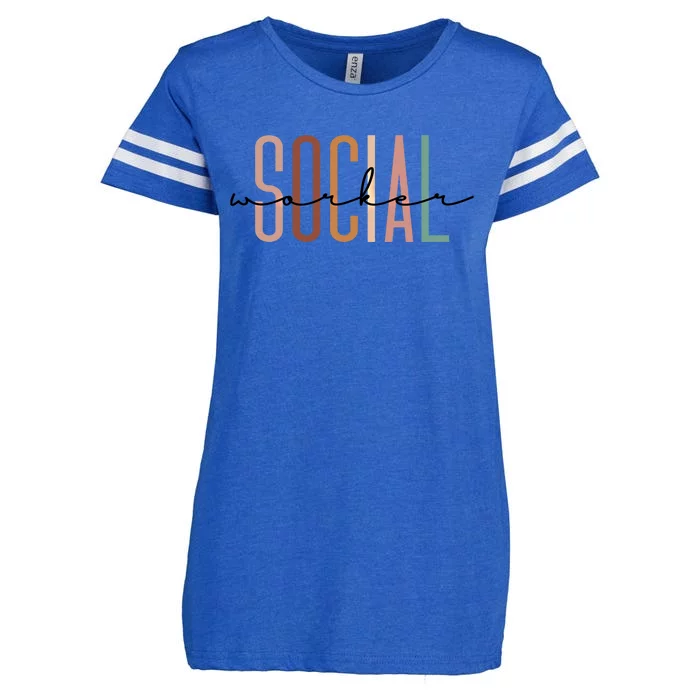 Social Worker Social Work Life Coworker Gift Enza Ladies Jersey Football T-Shirt