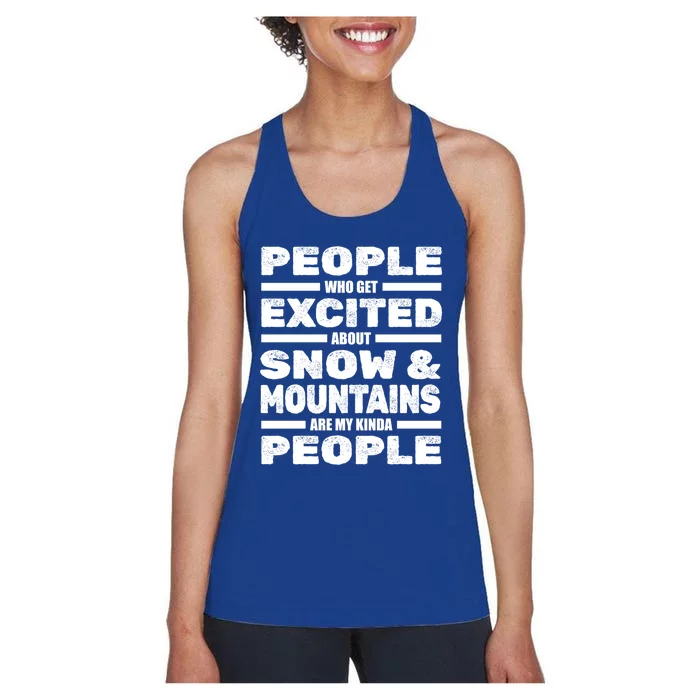 Skiing Winter Sports Great Gift Skier Ski Snow Mountains Skiing Funny Gift Women's Racerback Tank