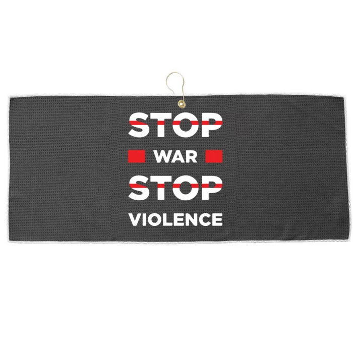 Stop War Stop Violence Large Microfiber Waffle Golf Towel