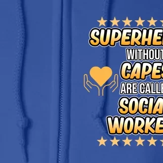 Social Worker Superheroes Social Work Month Graphic Cute Gift Full Zip Hoodie