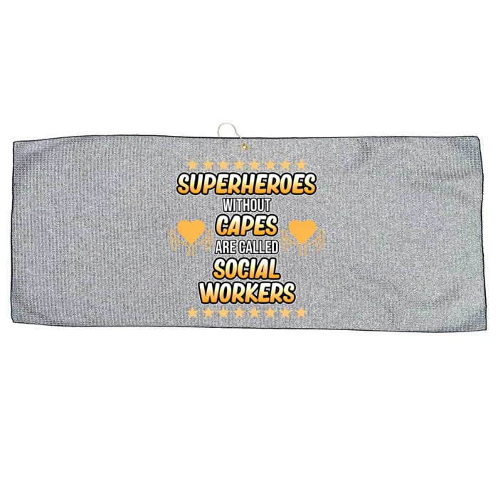 Social Worker Superheroes Social Work Month Graphic Cute Gift Large Microfiber Waffle Golf Towel