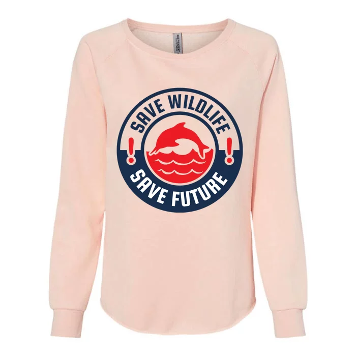 Save Wildlife Save Future Womens California Wash Sweatshirt