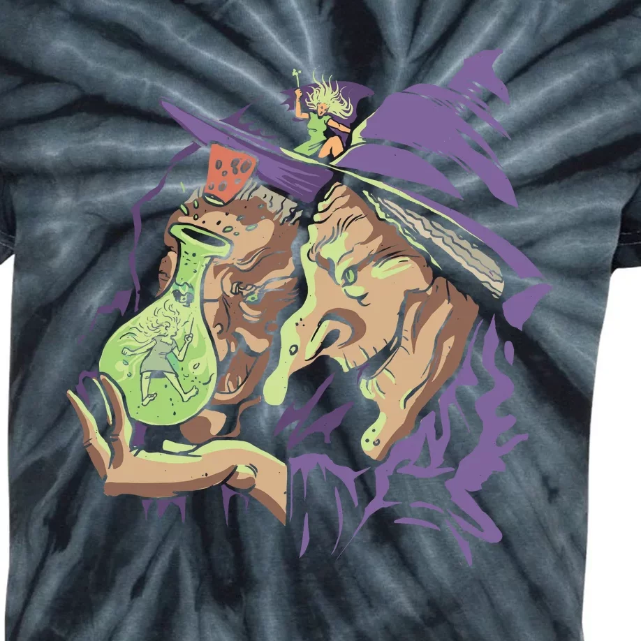 Scary Witch Kids Tie-Dye T-Shirt