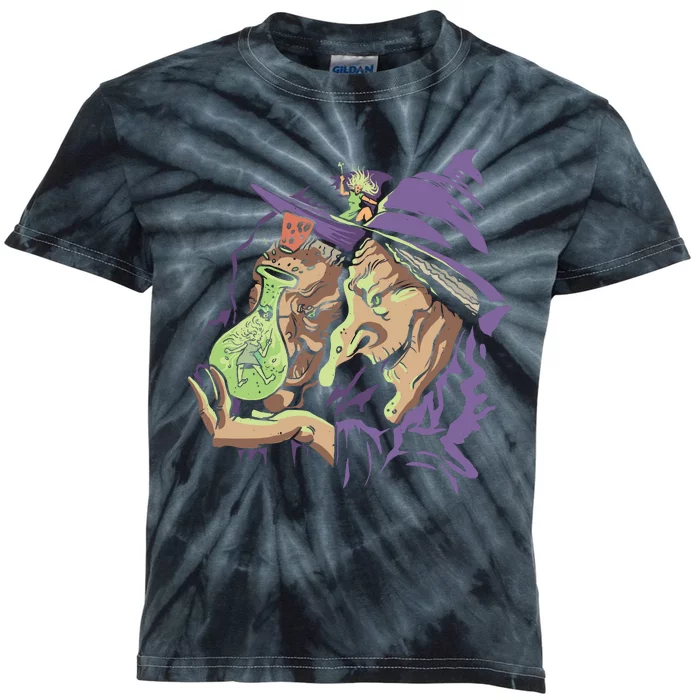 Scary Witch Kids Tie-Dye T-Shirt