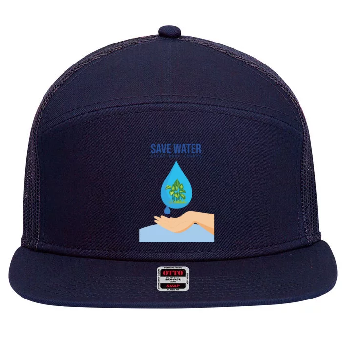 Save Water 7 Panel Mesh Trucker Snapback Hat