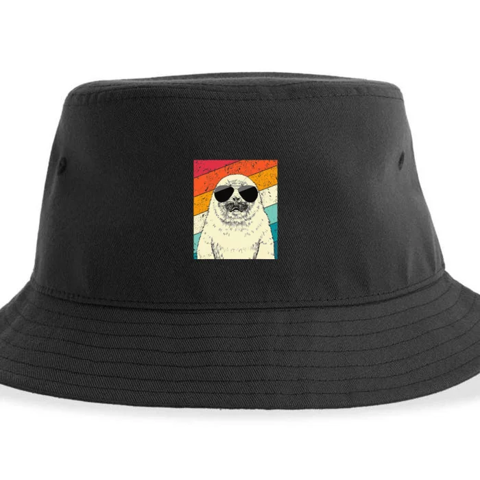 Seal With Sunglasses Animal Lovers Sustainable Bucket Hat