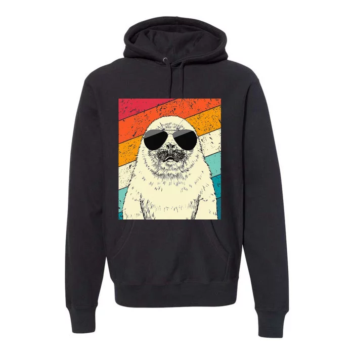 Seal With Sunglasses Animal Lovers Premium Hoodie