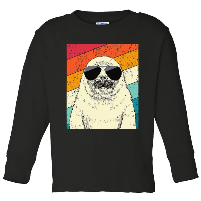 Seal With Sunglasses Animal Lovers Toddler Long Sleeve Shirt