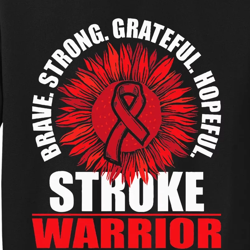 Stroke Warrior  Stroke Survivor Red Awareness Ribbon Sweatshirt