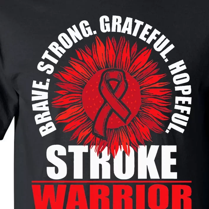 Stroke Warrior  Stroke Survivor Red Awareness Ribbon Tall T-Shirt