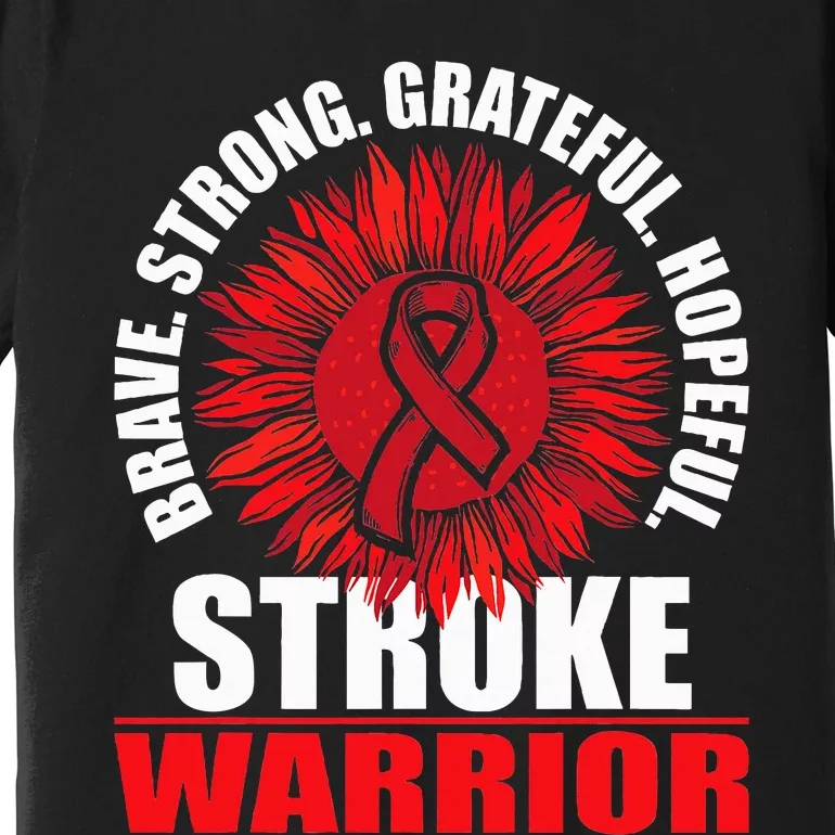 Stroke Warrior  Stroke Survivor Red Awareness Ribbon Premium T-Shirt