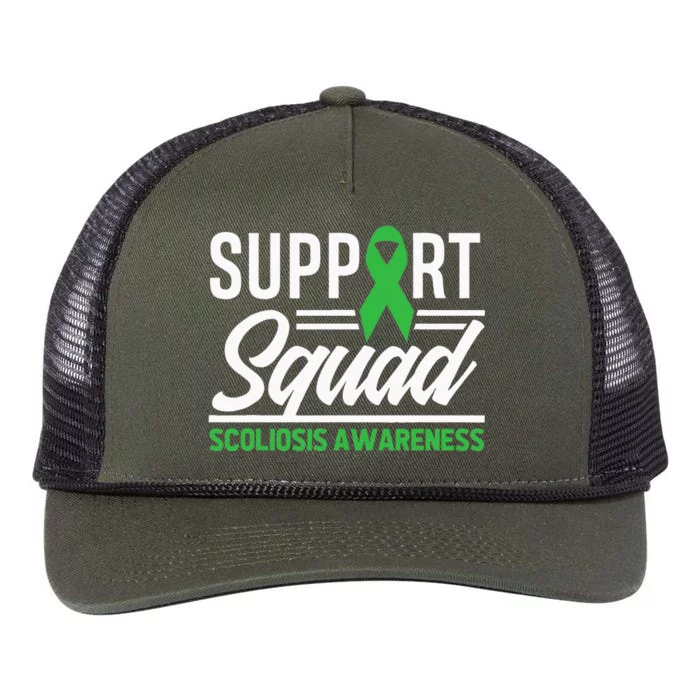 Scoliosis Warrior Support Squad Scoliosis Awareness Retro Rope Trucker Hat Cap