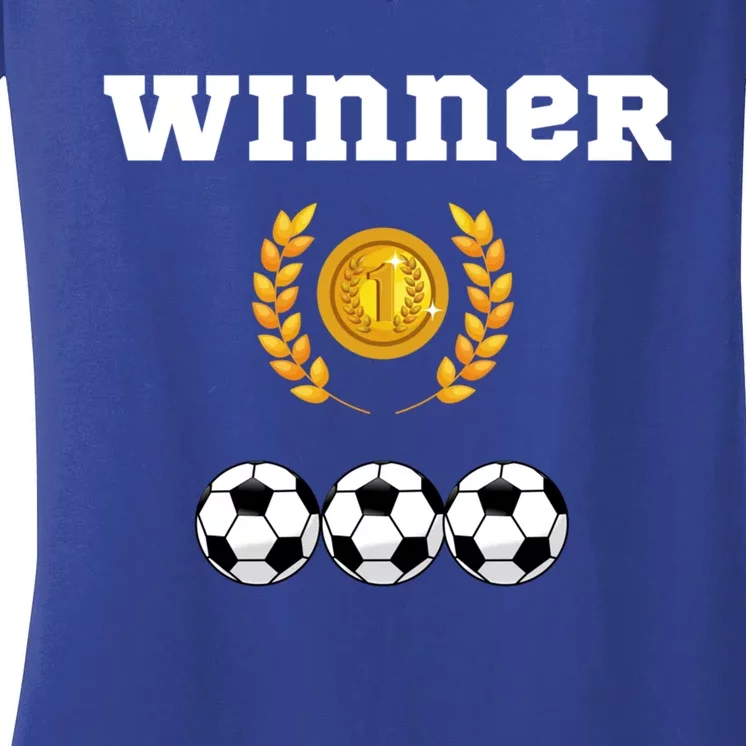 Soccer Winner Soccer Fan Post Match Celebration Gift Women's V-Neck T-Shirt