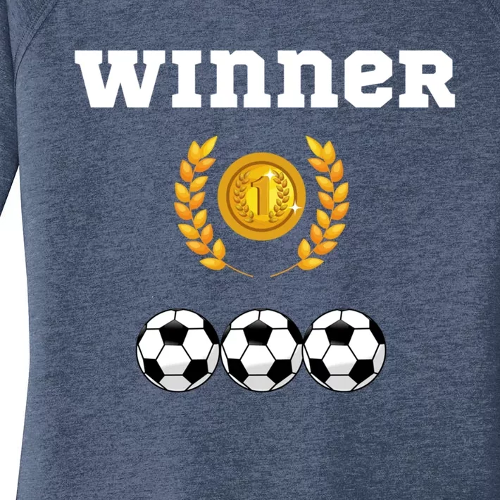 Soccer Winner Soccer Fan Post Match Celebration Gift Women's Perfect Tri Tunic Long Sleeve Shirt