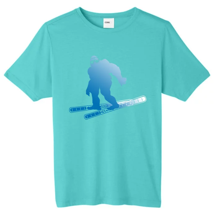 Ski Winter Sports Sasquatch Cryptozoology Skiing Bigfoot Gift ChromaSoft Performance T-Shirt