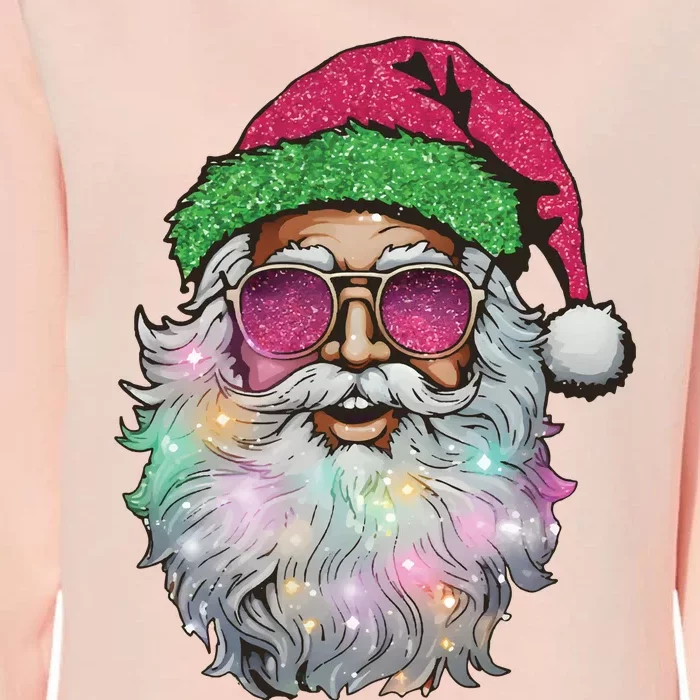 Santa With Sunglasses Christmas Womens California Wash Sweatshirt